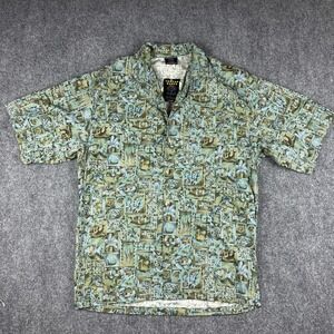 NWT Vtg 90s Toucan Dance Hawaiian Shirt Large Cotton USA Sea Turtle Geometric